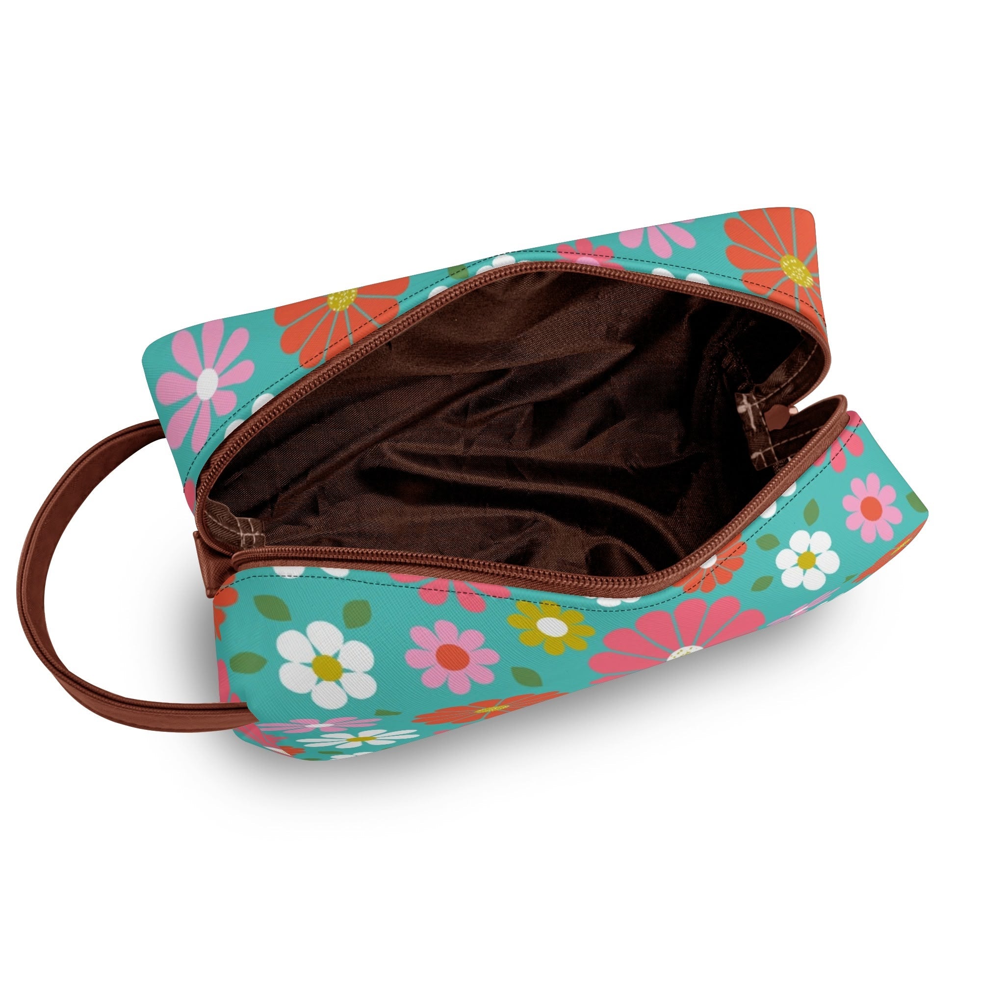 Kate McEnroe New York Retro Groovy 60s Floral Cosmetic Bag, MCM Daisy Toiletry Bag, Vintage Flower Power Travel CaseCosmetic &amp; Toiletry BagsN2M4MEKN - 1
