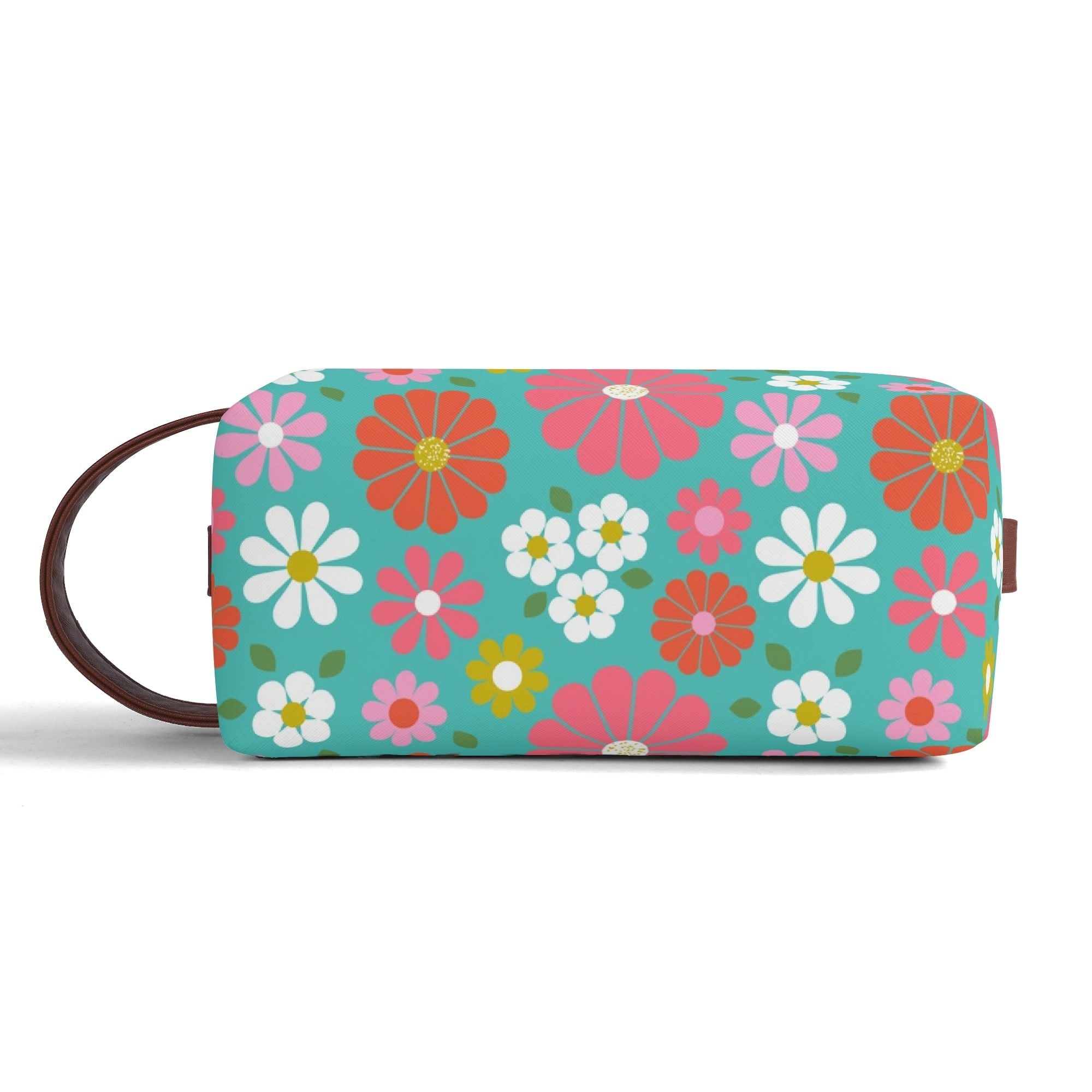 Kate McEnroe New York Retro Groovy 60s Floral Cosmetic Bag, MCM Daisy Toiletry Bag, Vintage Flower Power Travel CaseCosmetic &amp; Toiletry BagsN2M4MEKN - 1