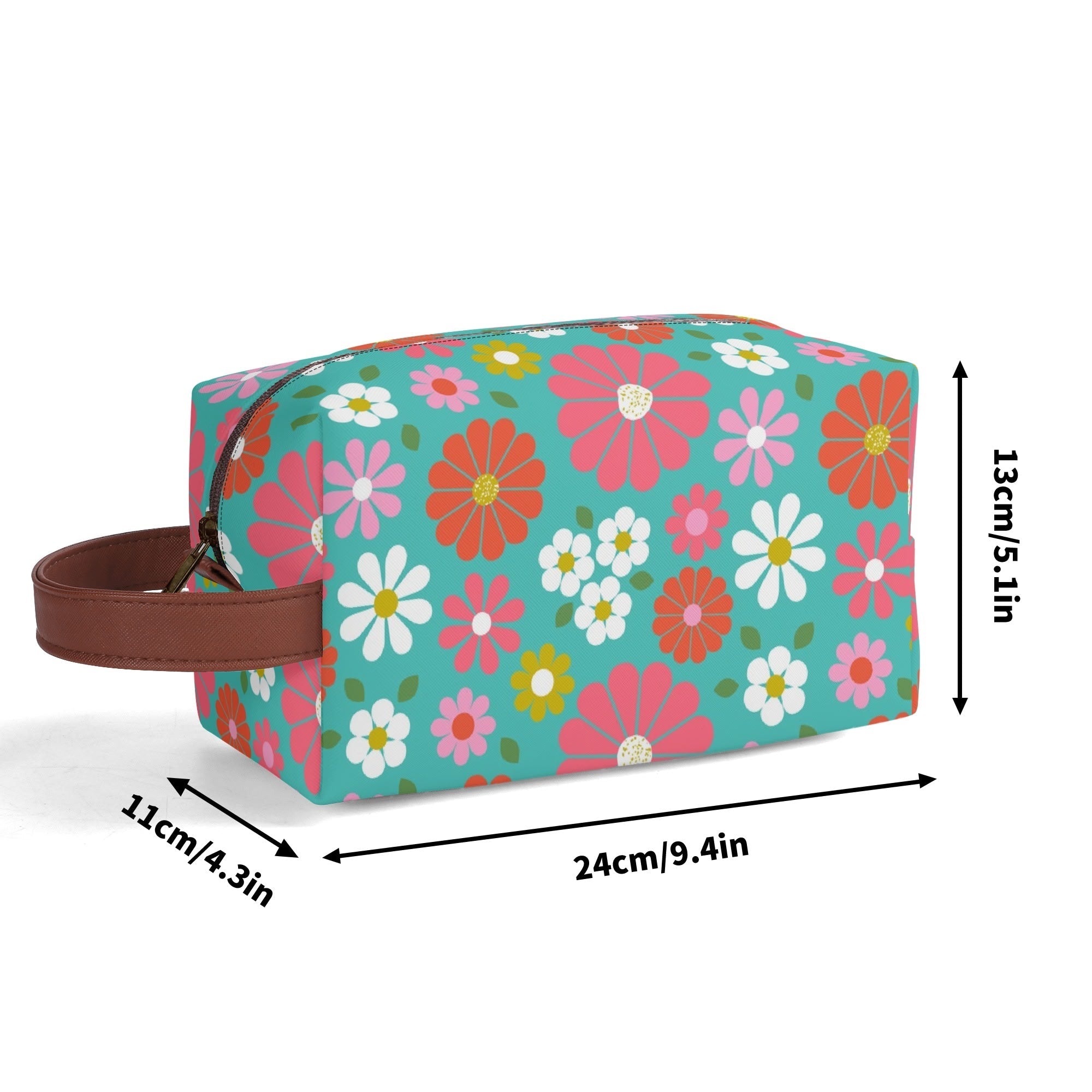 Kate McEnroe New York Retro Groovy 60s Floral Cosmetic Bag, MCM Daisy Toiletry Bag, Vintage Flower Power Travel CaseCosmetic &amp; Toiletry BagsN2M4MEKN - 1