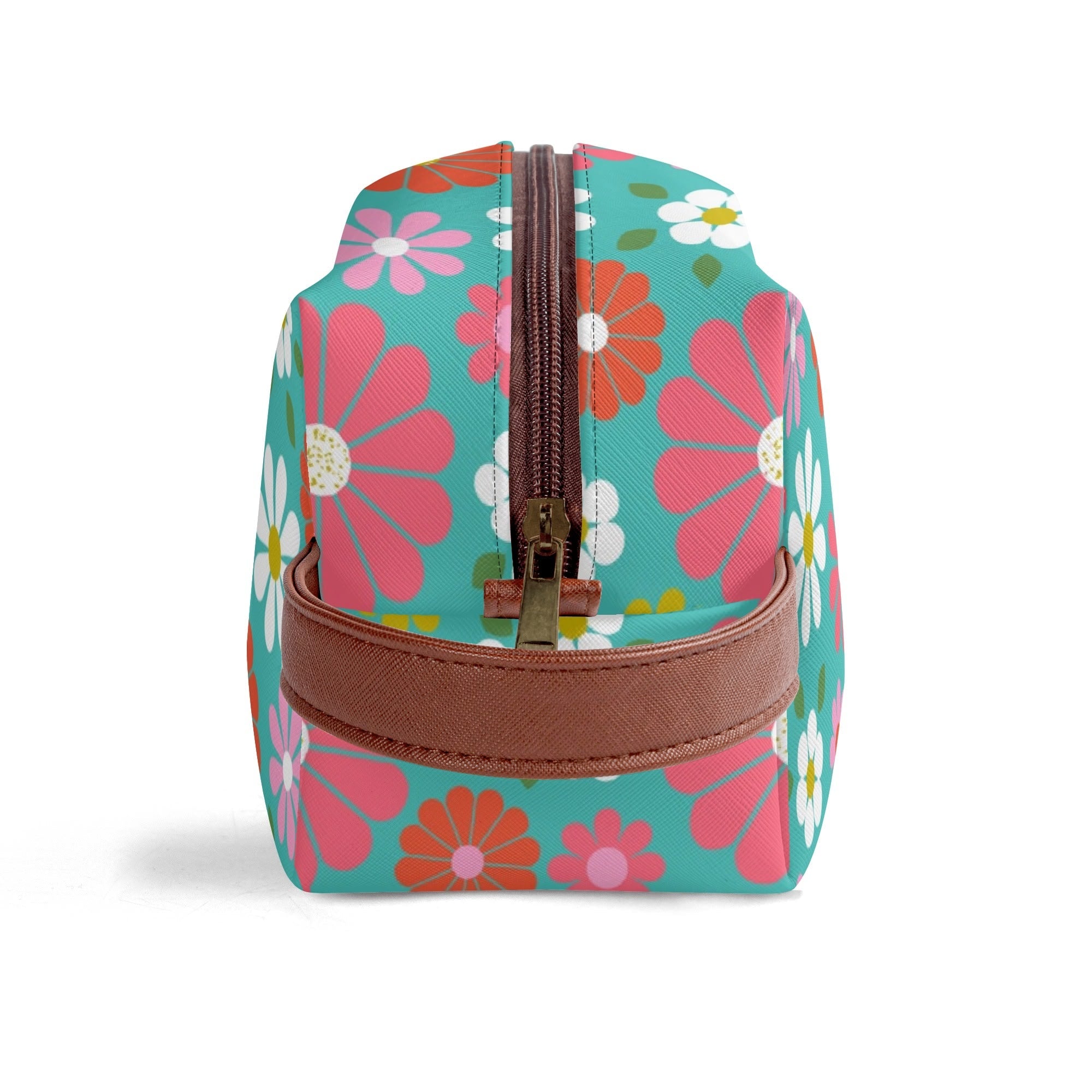 Kate McEnroe New York Retro Groovy 60s Floral Cosmetic Bag, MCM Daisy Toiletry Bag, Vintage Flower Power Travel CaseCosmetic &amp; Toiletry BagsN2M4MEKN - 1