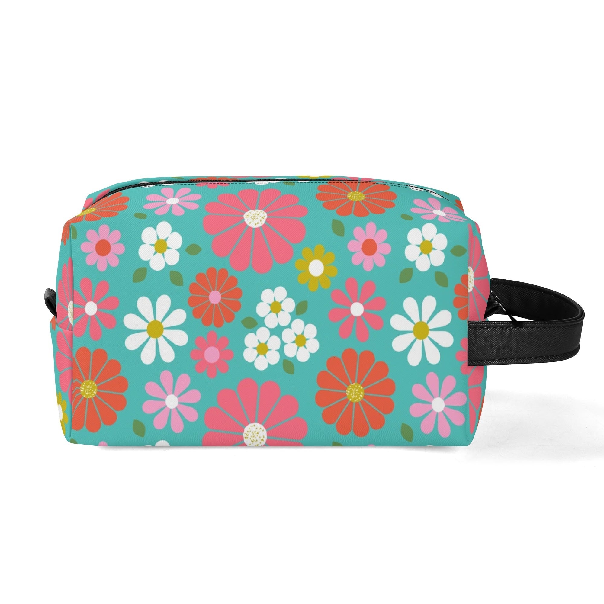 Kate McEnroe New York Retro Groovy 60s Floral Cosmetic Bag, MCM Daisy Toiletry Bag, Vintage Flower Power Travel CaseCosmetic &amp; Toiletry BagsN2M4MEKN - 2