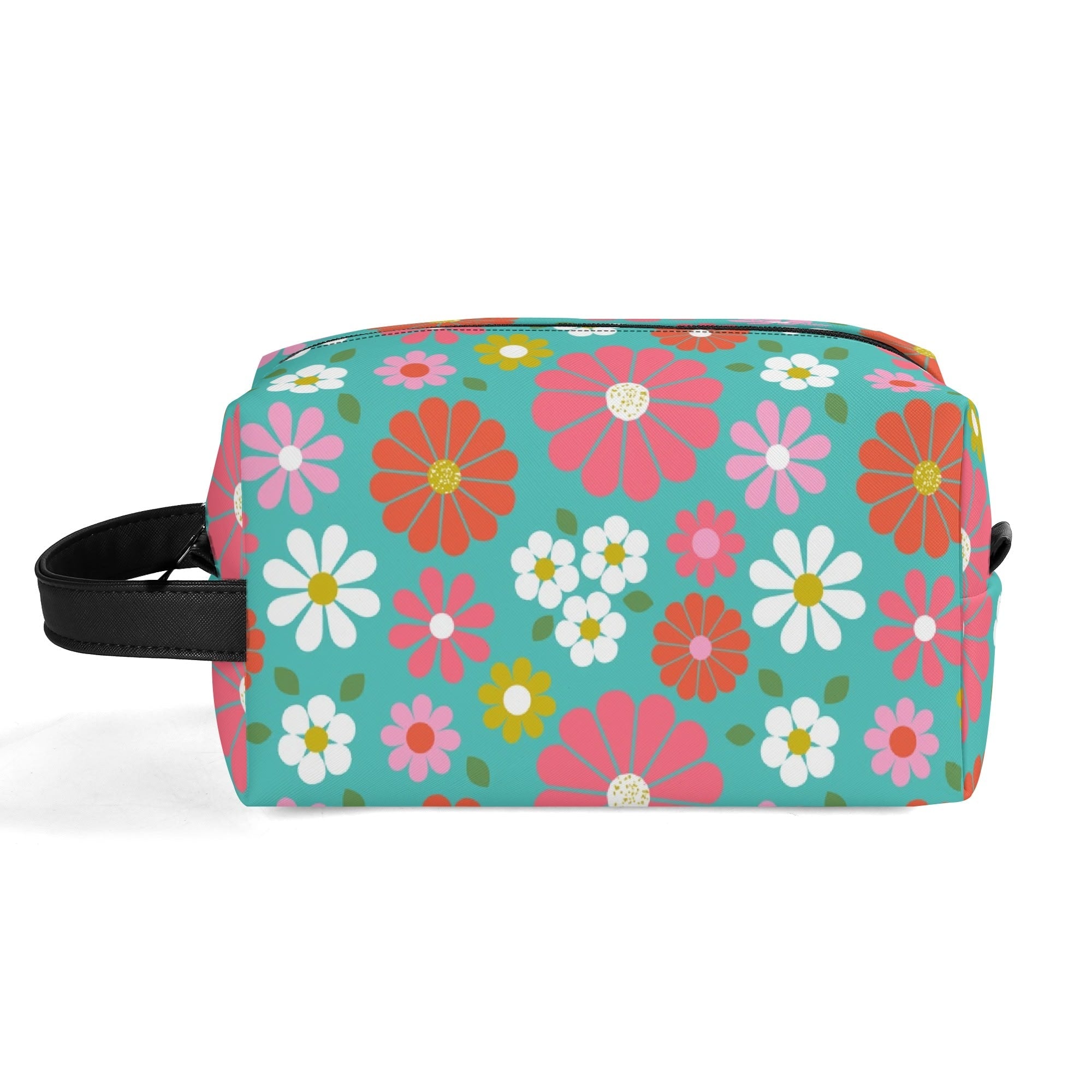 Kate McEnroe New York Retro Groovy 60s Floral Cosmetic Bag, MCM Daisy Toiletry Bag, Vintage Flower Power Travel CaseCosmetic &amp; Toiletry BagsN2M4MEKN - 2