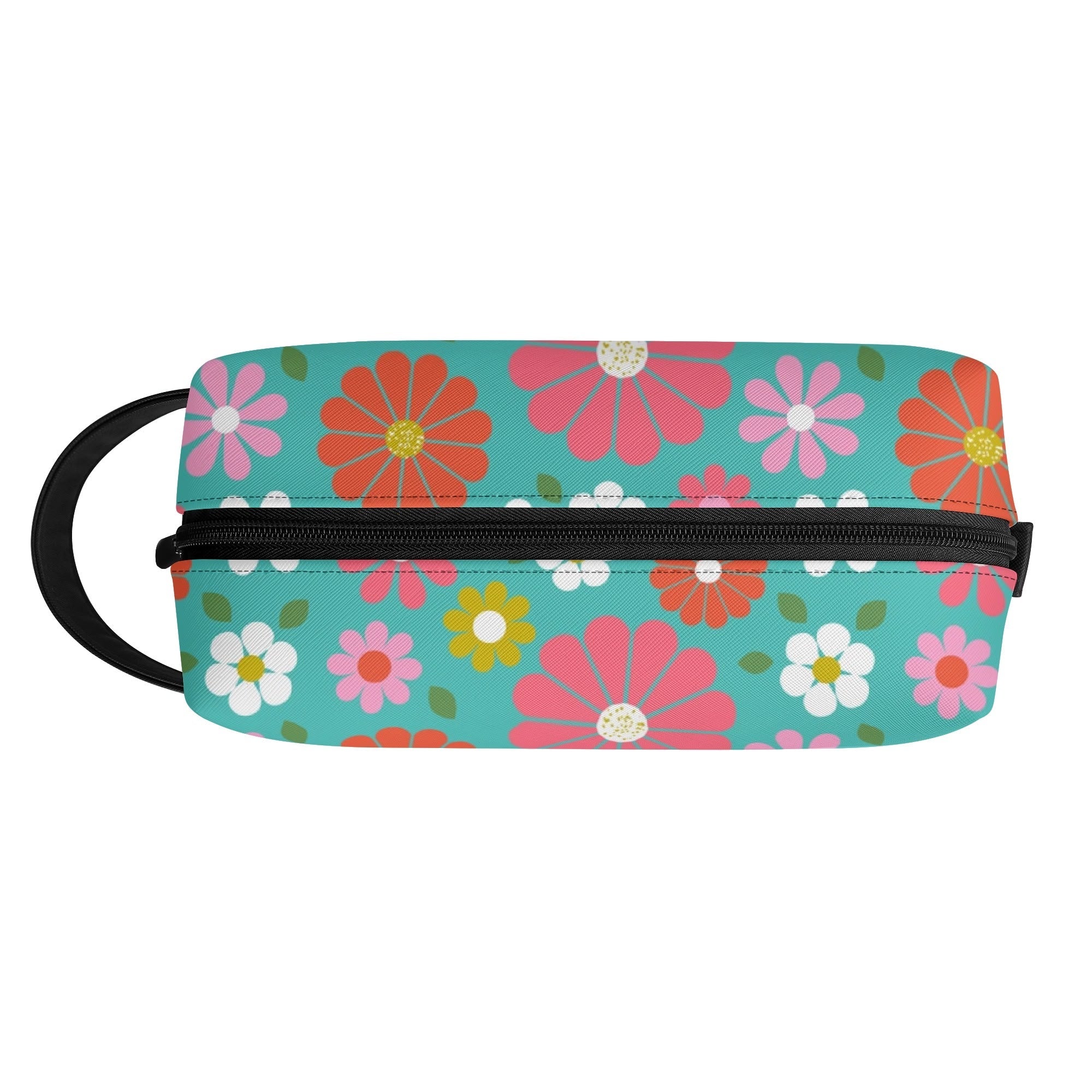 Kate McEnroe New York Retro Groovy 60s Floral Cosmetic Bag, MCM Daisy Toiletry Bag, Vintage Flower Power Travel CaseCosmetic &amp; Toiletry BagsN2M4MEKN - 2