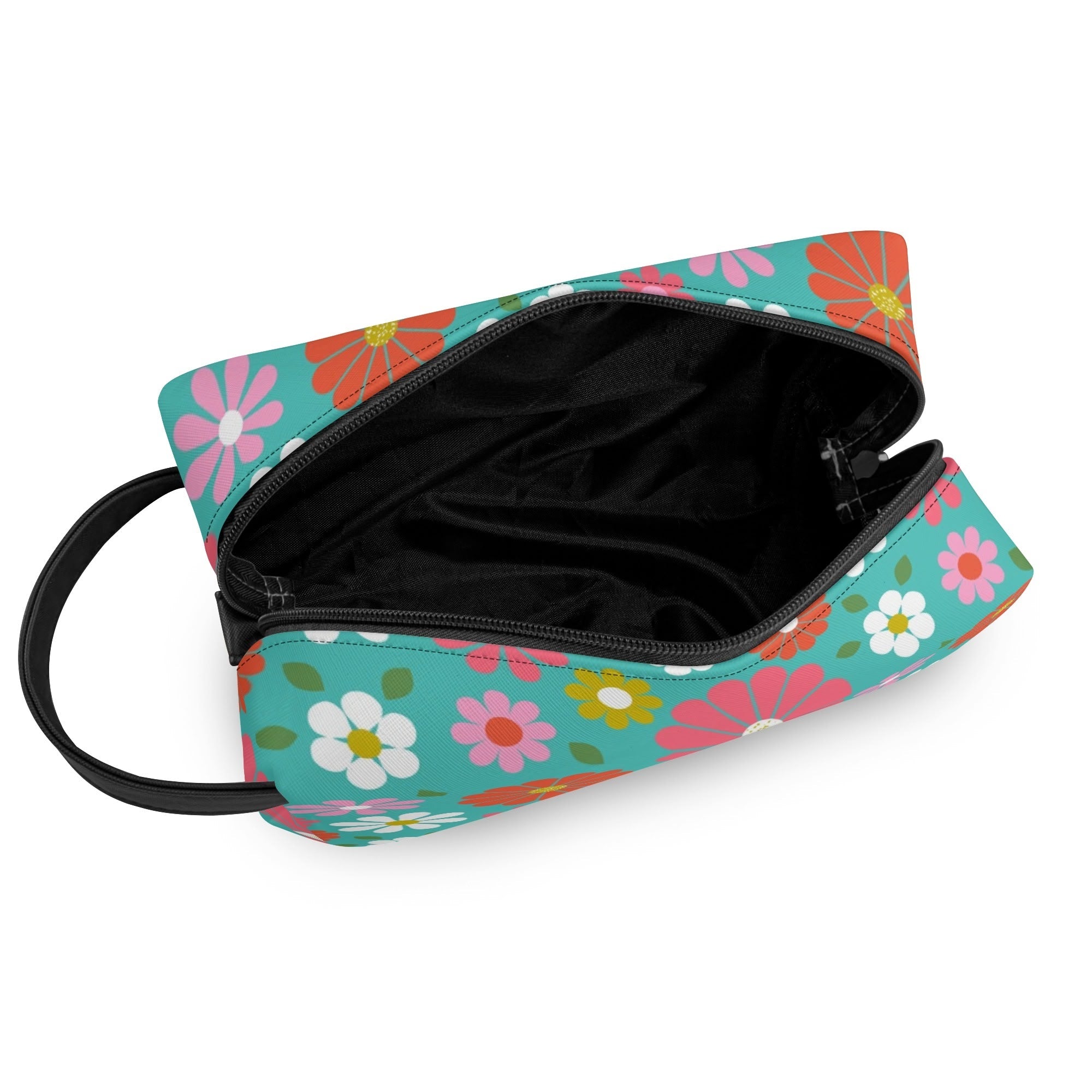 Kate McEnroe New York Retro Groovy 60s Floral Cosmetic Bag, MCM Daisy Toiletry Bag, Vintage Flower Power Travel CaseCosmetic &amp; Toiletry BagsN2M4MEKN - 2