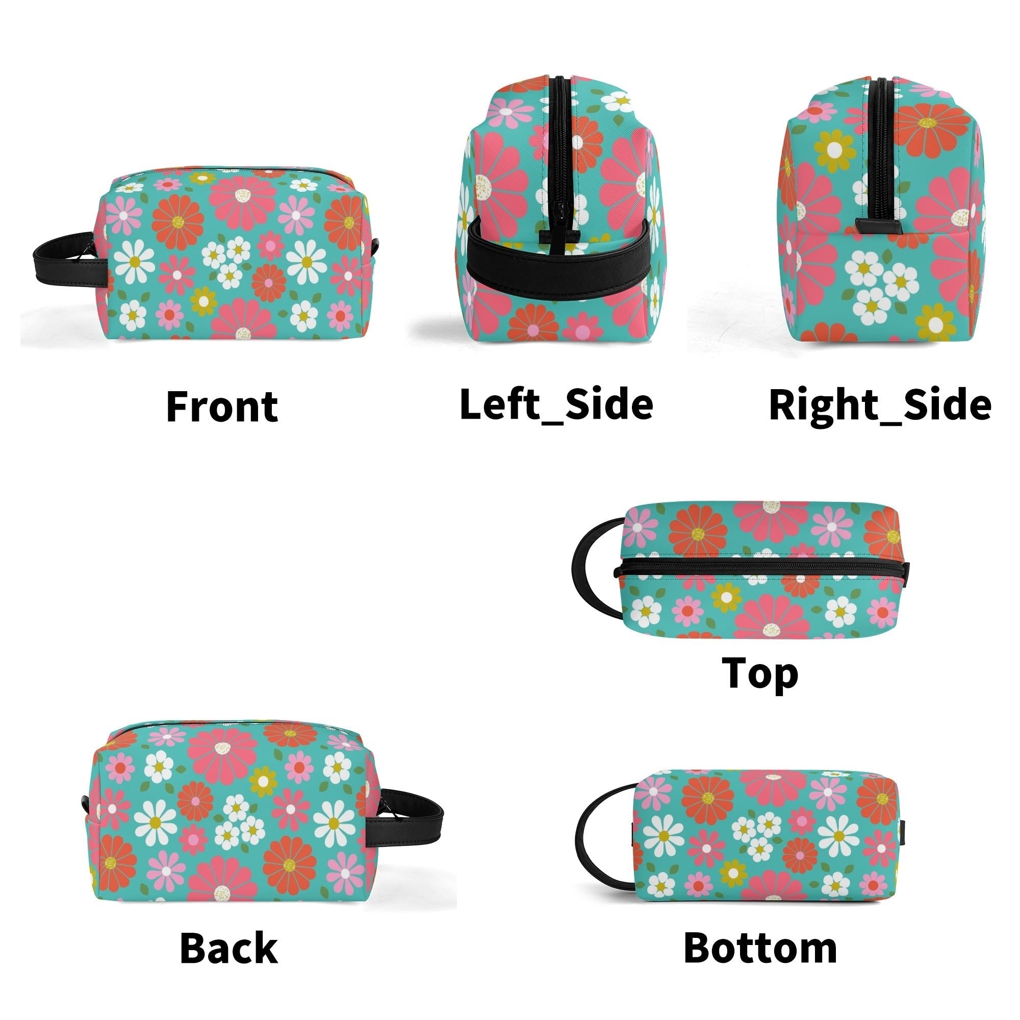Kate McEnroe New York Retro Groovy 60s Floral Cosmetic Bag, MCM Daisy Toiletry Bag, Vintage Flower Power Travel CaseCosmetic &amp; Toiletry BagsN2M4MEKN - 2