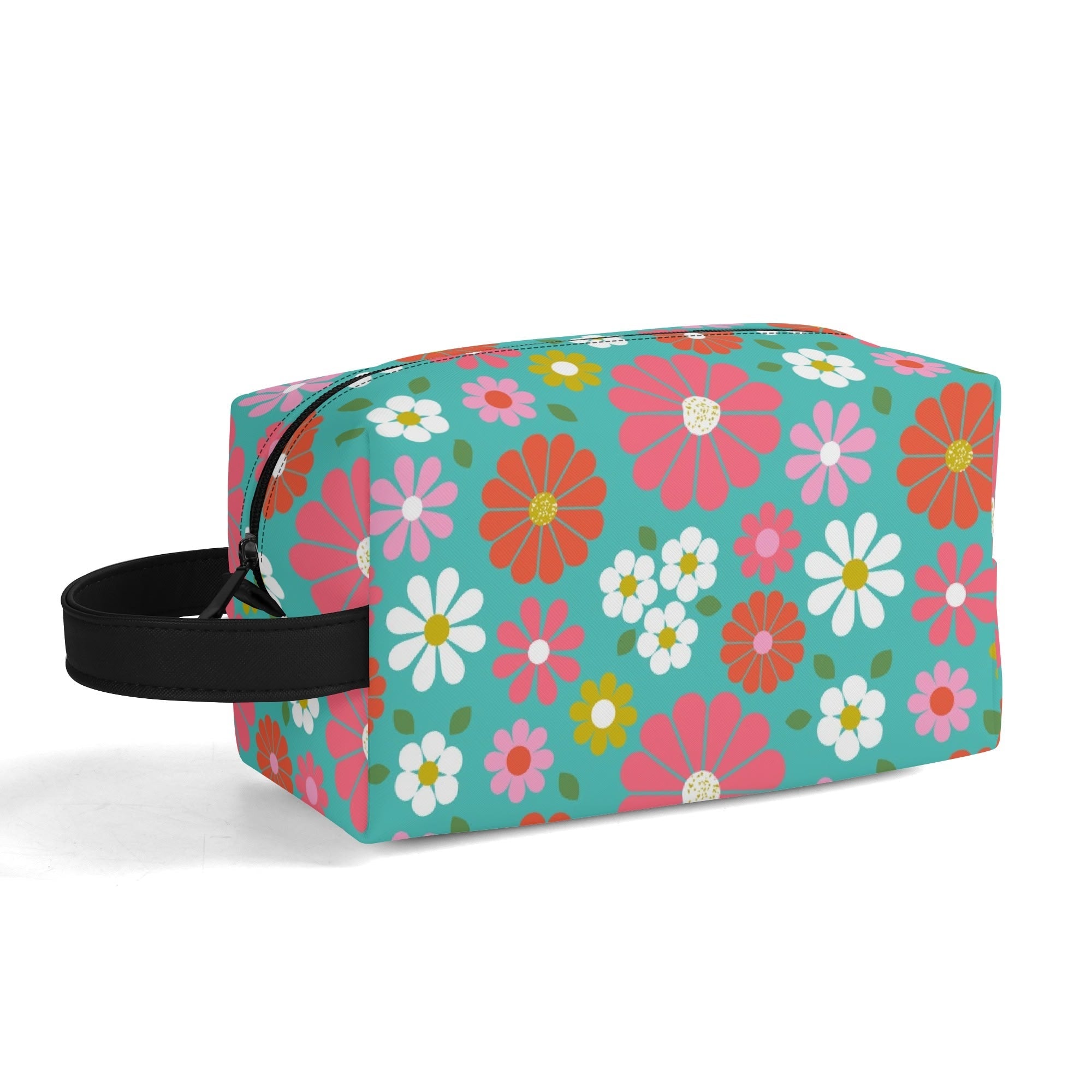 Kate McEnroe New York Retro Groovy 60s Floral Cosmetic Bag, MCM Daisy Toiletry Bag, Vintage Flower Power Travel CaseCosmetic &amp; Toiletry BagsN2M4MEKN - 2