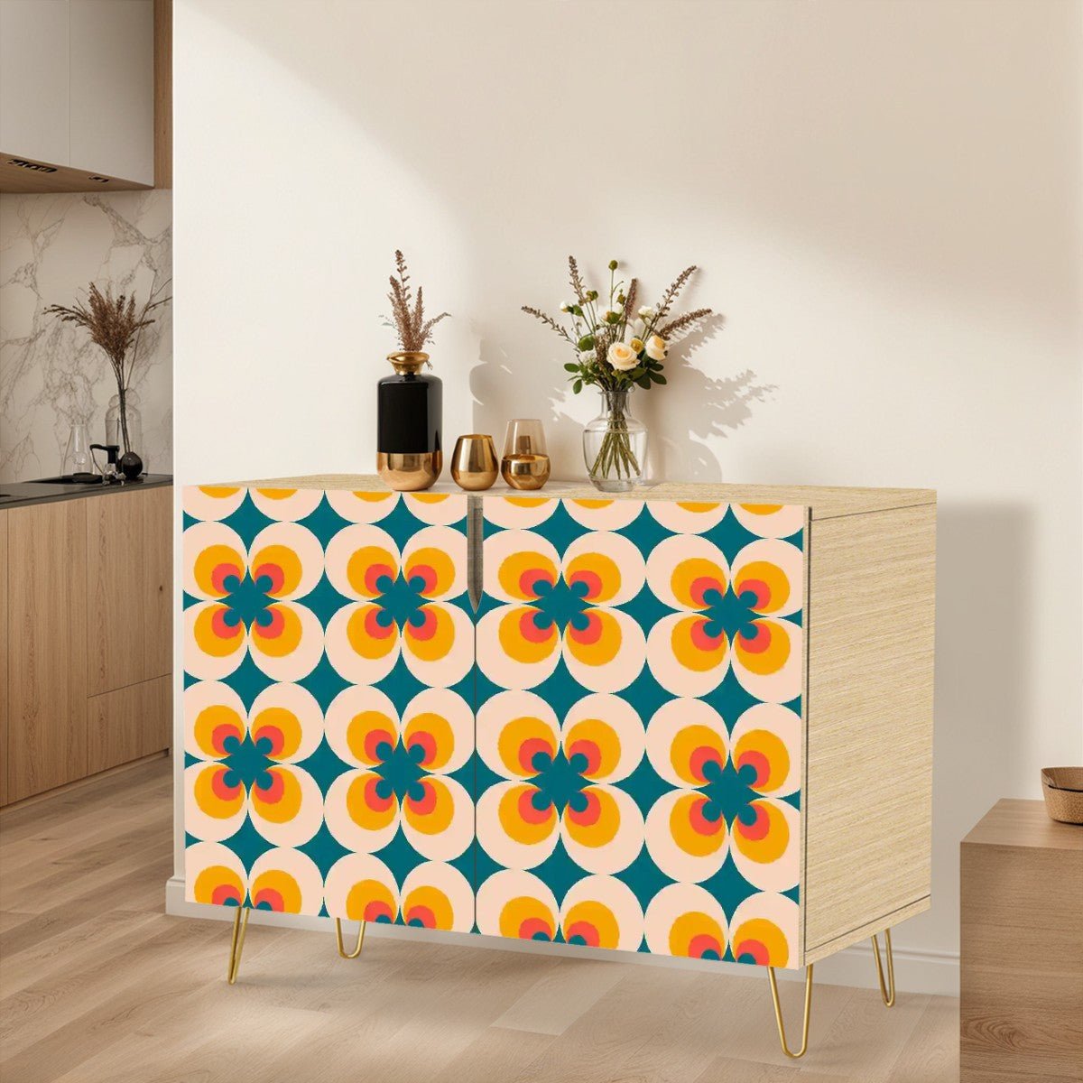 Kate McEnroe New York Retro Groovy 70s Mod Flower Power Storage CabinetStorage CabinetsitSk4qaDfa