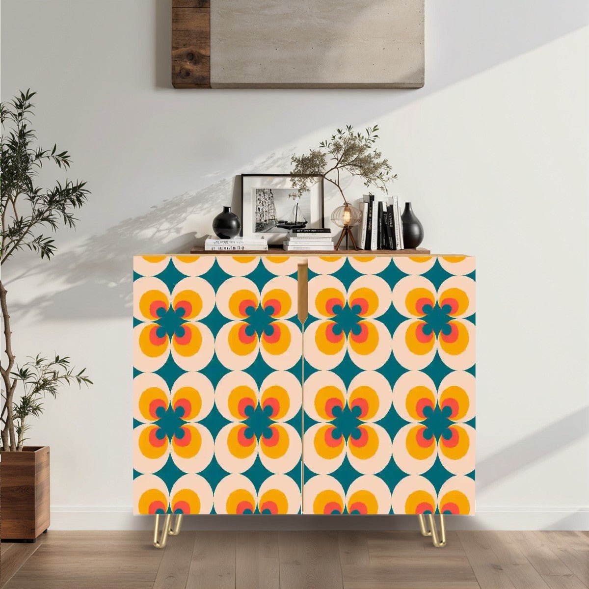 Kate McEnroe New York Retro Groovy 70s Mod Flower Power Storage CabinetStorage CabinetsitSk4qaDfa