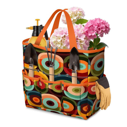 Kate McEnroe New York Retro Groovy 70s Orb Earth Tones Garden Tool BagGarden Tool BagC4Sar1dLgd