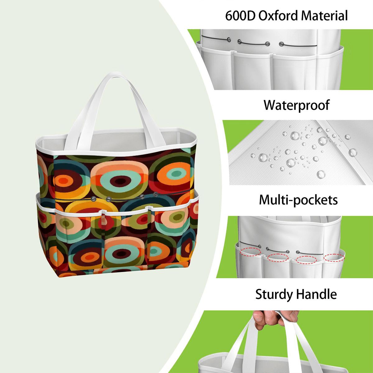 Kate McEnroe New York Retro Groovy 70s Orb Earth Tones Garden Tool BagGarden Tool BagO3mBmyWllh