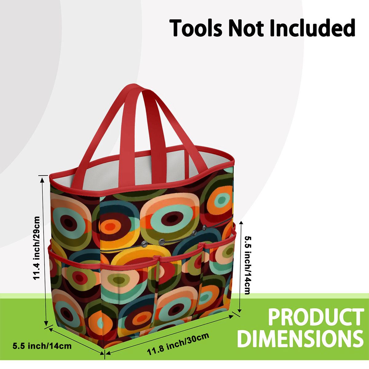 Kate McEnroe New York Retro Groovy 70s Orb Earth Tones Garden Tool BagGarden Tool BagO3mBmyWllh