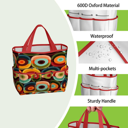 Kate McEnroe New York Retro Groovy 70s Orb Earth Tones Garden Tool BagGarden Tool BagO3mBmyWllh