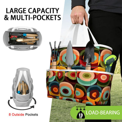 Kate McEnroe New York Retro Groovy 70s Orb Earth Tones Garden Tool BagGarden Tool BagO3mBmyWllh