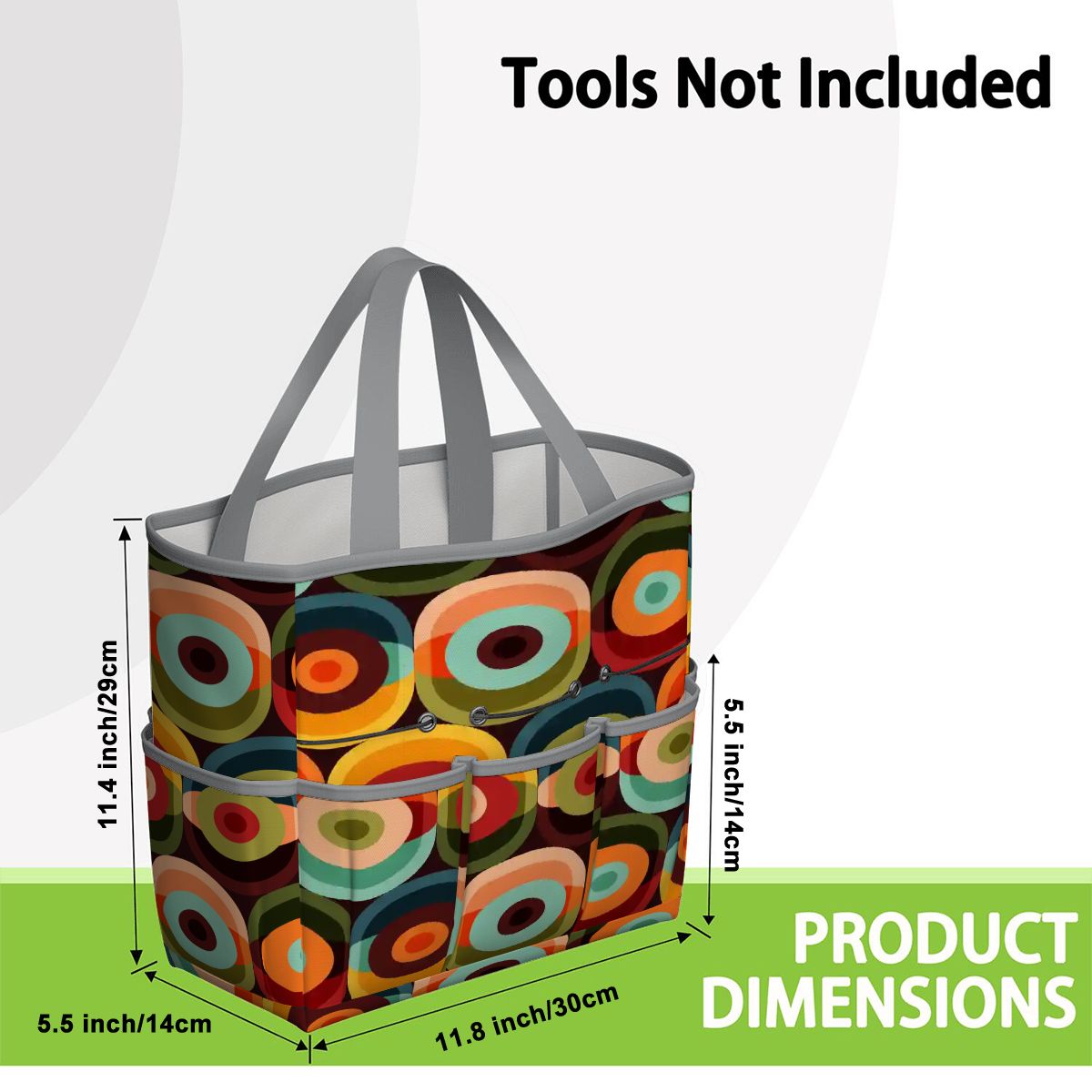 Kate McEnroe New York Retro Groovy 70s Orb Earth Tones Garden Tool BagGarden Tool BagO3mBmyWllh