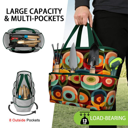 Kate McEnroe New York Retro Groovy 70s Orb Earth Tones Garden Tool BagGarden Tool BagO3mBmyWllh