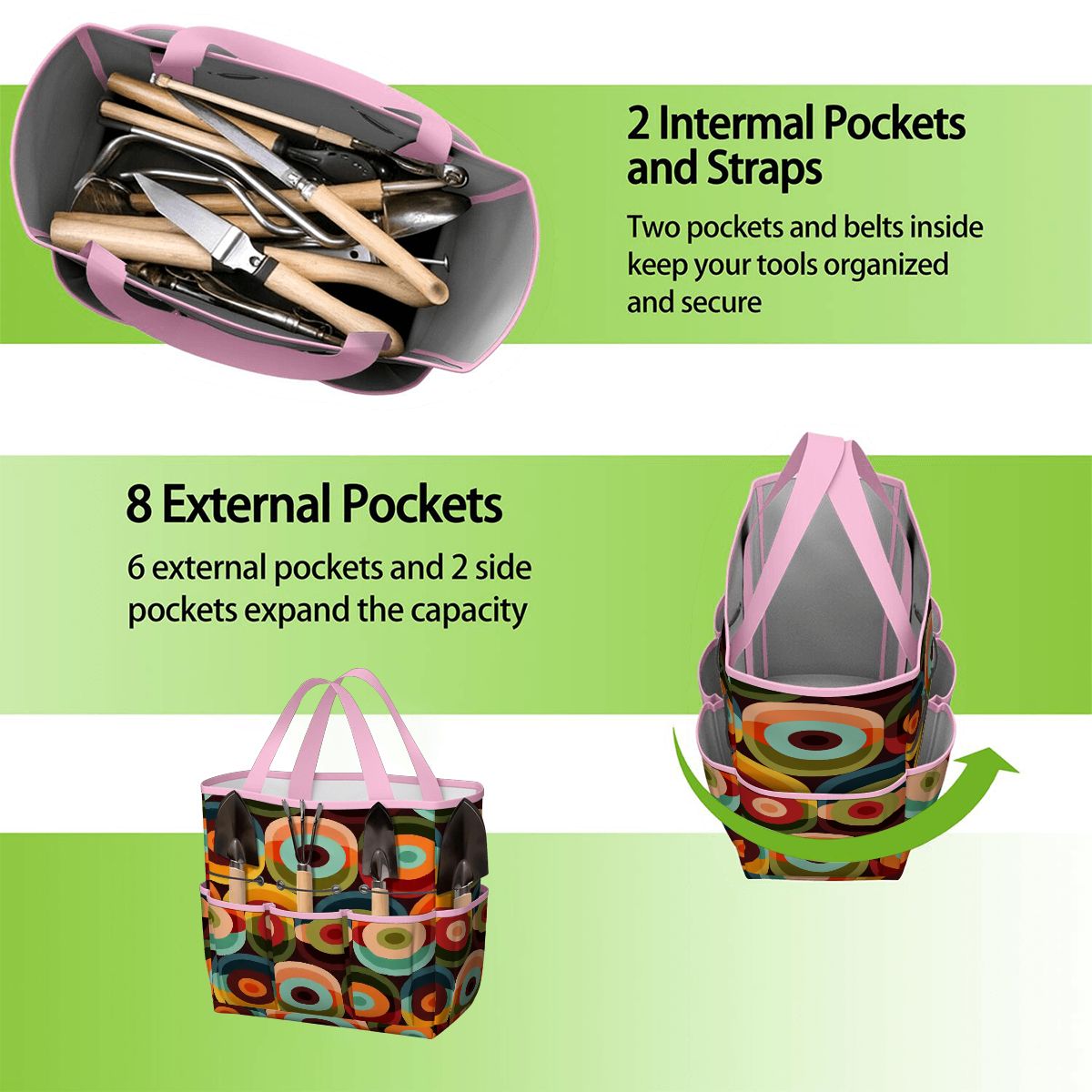 Kate McEnroe New York Retro Groovy 70s Orb Earth Tones Garden Tool BagGarden Tool BagO3mBmyWllh