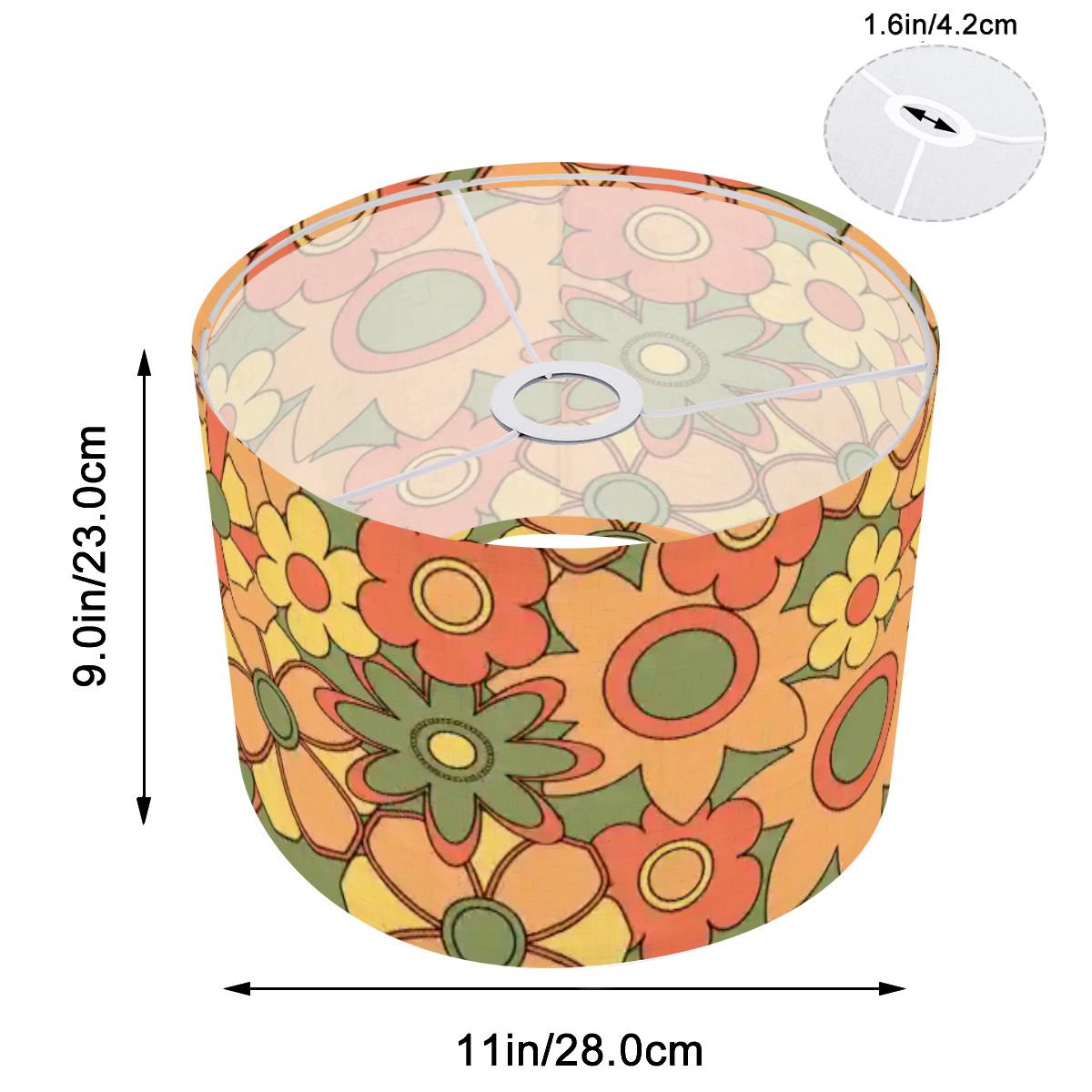 Kate McEnroe New York Retro Groovy Floral Lamp Shade, Mid Century Modern 60s Vibe LightingLamp ShadesIp49kStjDg