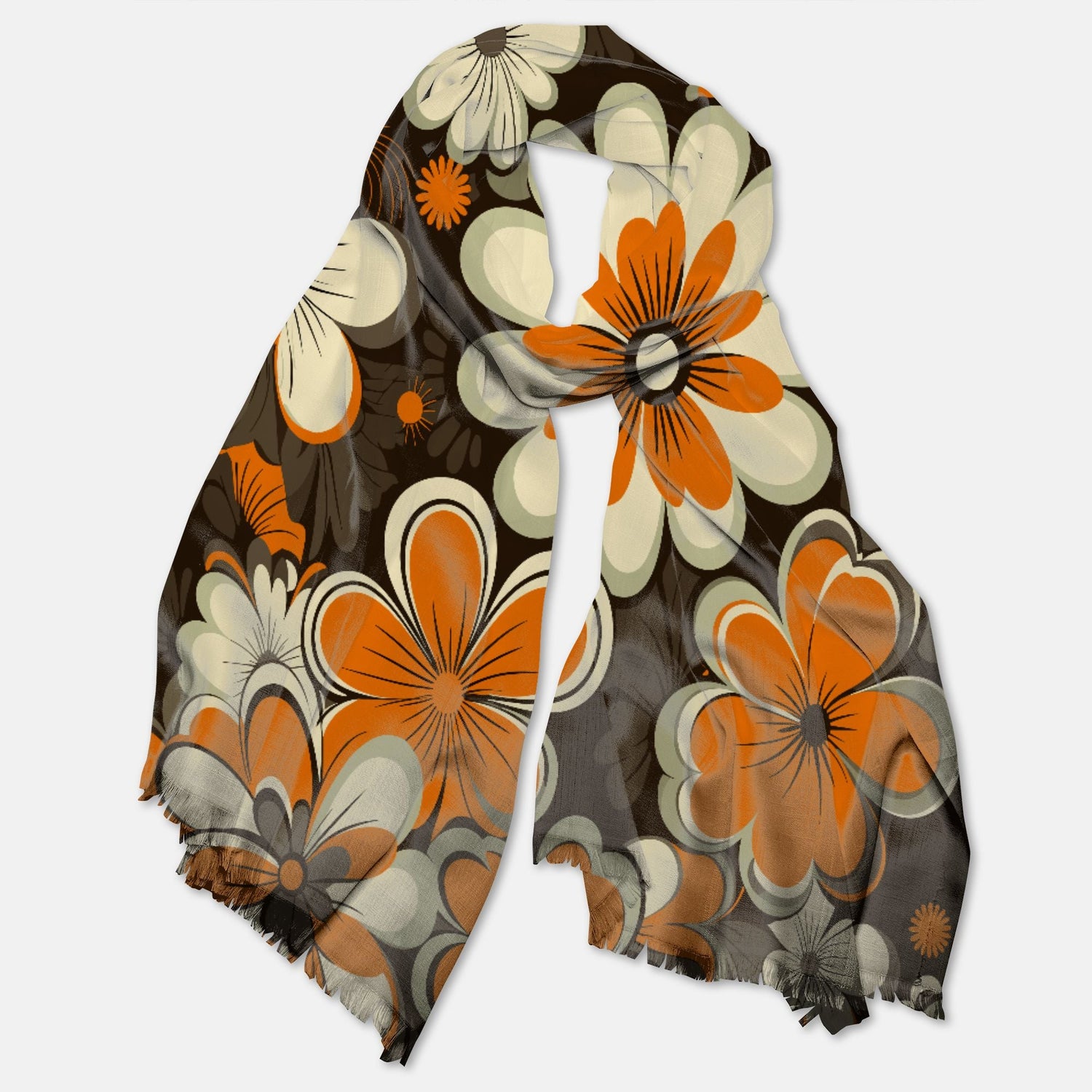 Kate McEnroe New York Retro Groovy Floral Pashmina ScarfScarves &amp; WrapsPMA48.629651