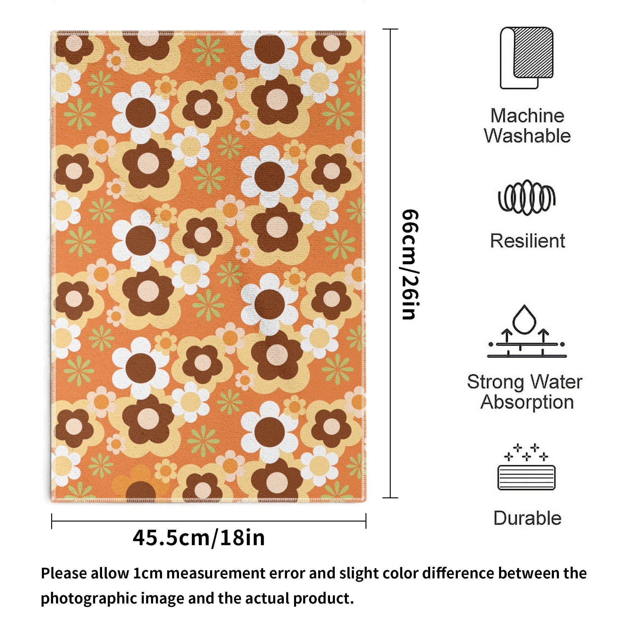 Kate McEnroe New York Retro Groovy Flower Power Dish Towel Set, MCM 70s Geometric Kitchen LinensDish TowelsWLX8726W - 1