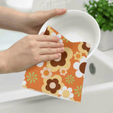 Kate McEnroe New York Retro Groovy Flower Power Dish Towel Set, MCM 70s Geometric Kitchen LinensDish TowelsWLX8726W - 1