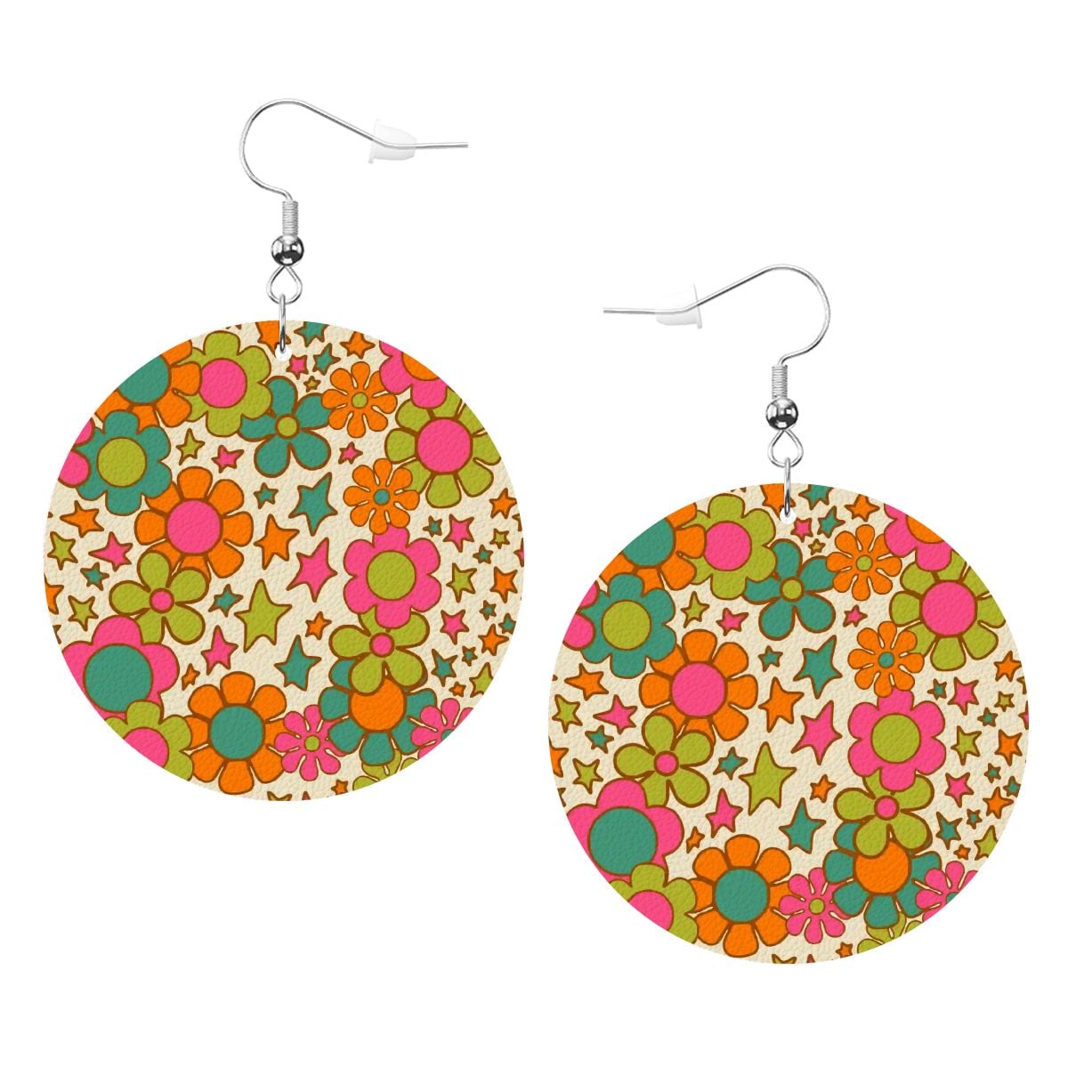 Kate McEnroe New York Retro Groovy Flower Power Drop Round EarringsEarringsi9sShmaipx
