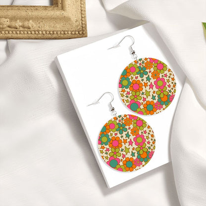 Kate McEnroe New York Retro Groovy Flower Power Drop Round EarringsEarringsi9sShmaipx