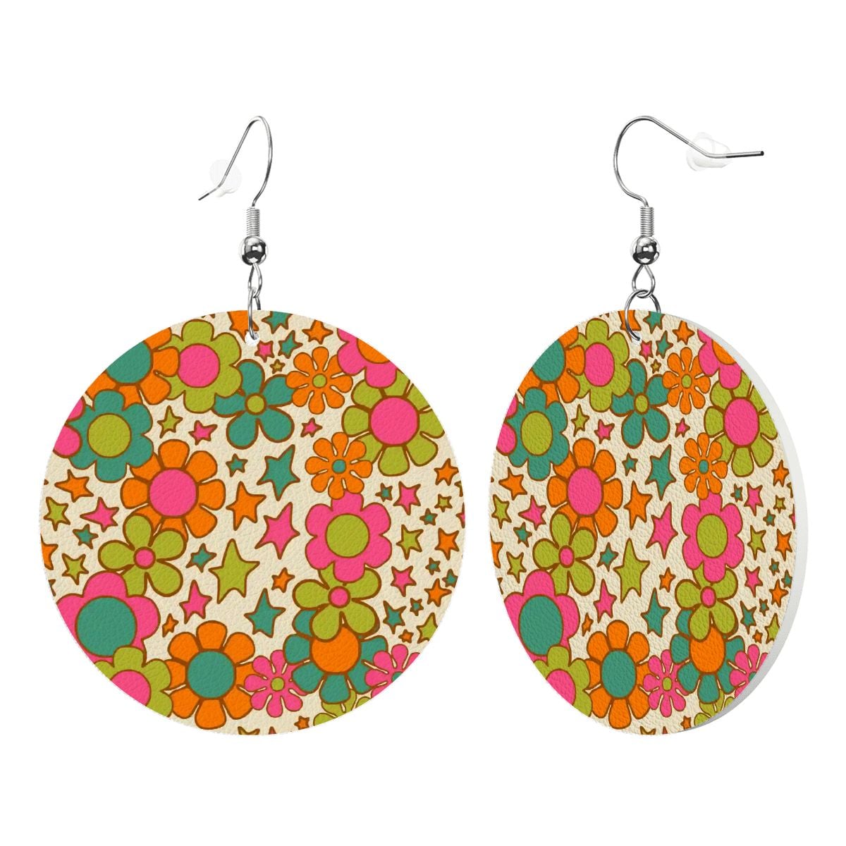 Kate McEnroe New York Retro Groovy Flower Power Drop Round EarringsEarringsi9sShmaipx