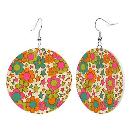 Kate McEnroe New York Retro Groovy Flower Power Drop Round EarringsEarringsi9sShmaipx
