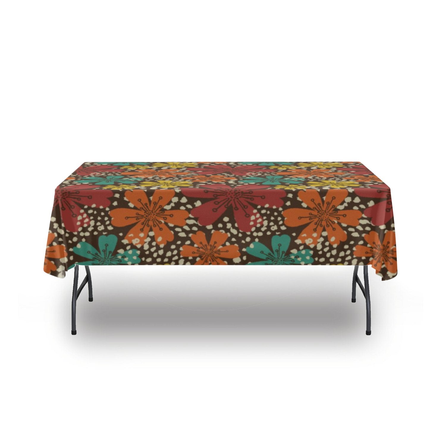 Kate McEnroe New York Retro Groovy Flower Power Tablecloth, Mid Century Modern 50s Boho Bloom Rectangle Dining DecorTablecloths123308