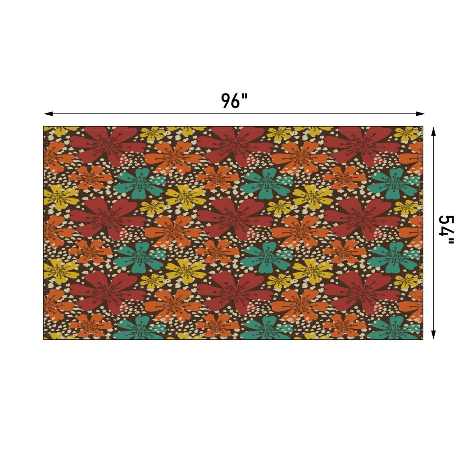 Kate McEnroe New York Retro Groovy Flower Power Tablecloth, Mid Century Modern 50s Boho Bloom Rectangle Dining DecorTablecloths123309