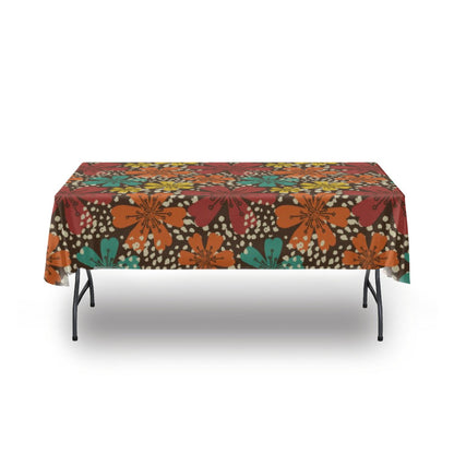 Kate McEnroe New York Retro Groovy Flower Power Tablecloth, Mid Century Modern 50s Boho Bloom Rectangle Dining DecorTablecloths123310