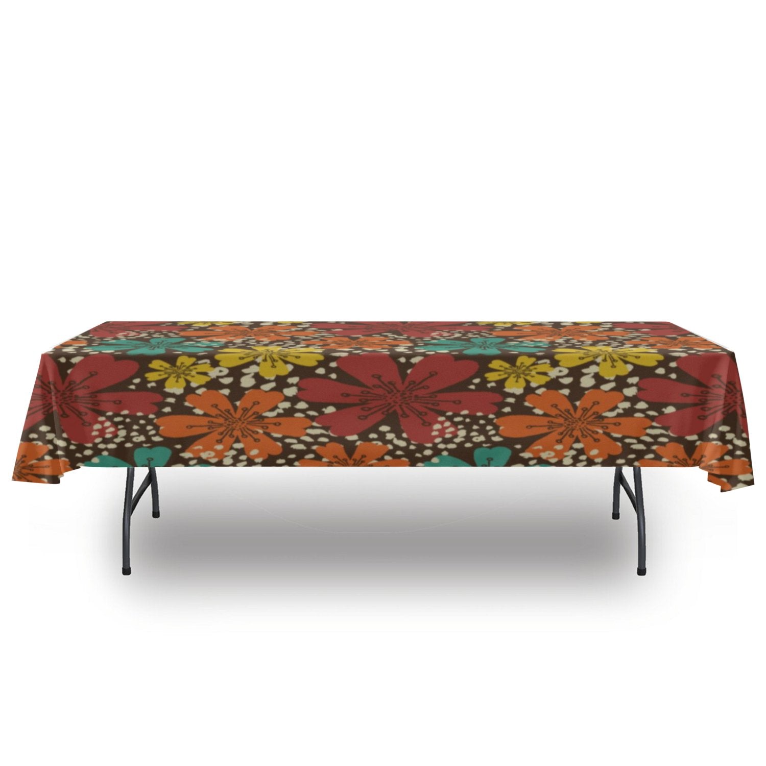 Kate McEnroe New York Retro Groovy Flower Power Tablecloth, Mid Century Modern 50s Boho Bloom Rectangle Dining DecorTablecloths123310