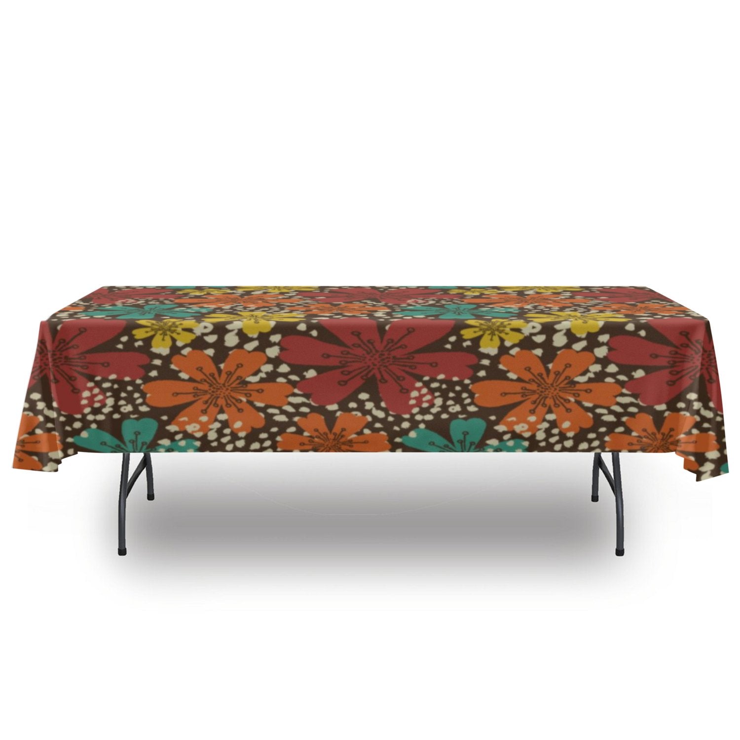 Kate McEnroe New York Retro Groovy Flower Power Tablecloth, Mid Century Modern 50s Boho Bloom Rectangle Dining DecorTablecloths123310