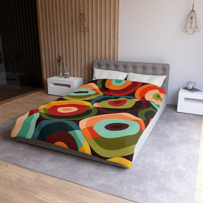 Kate McEnroe New York Retro Groovy Geometric Circle Orbs Duvet Cover, 70s Mid Century Modern Psychedelic Abstract Bedding - 132582823Duvet Covers98964528130970245940