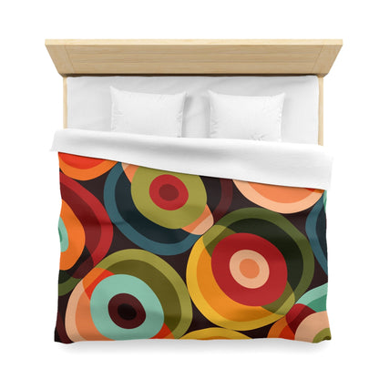 Kate McEnroe New York Retro Groovy Geometric Circle Orbs Duvet Cover, 70s Mid Century Modern Psychedelic Abstract Bedding - 132582823Duvet Covers98964528130970245940