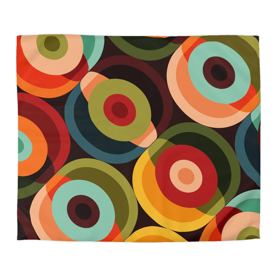 Kate McEnroe New York Retro Groovy Geometric Circle Orbs Duvet Cover, 70s Mid Century Modern Psychedelic Abstract Queen, King, Twin, Twin XL Bedding - 132582823 Duvet Covers