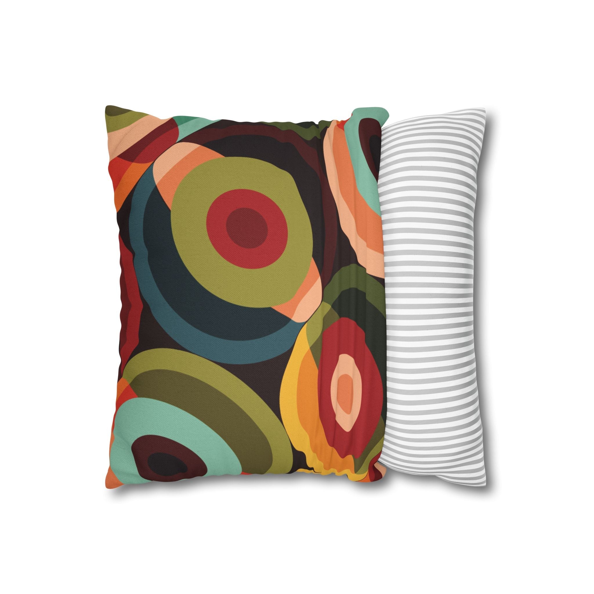 Kate McEnroe New York Retro Groovy Geometric Circle Orbs Pillow Cover, 70s Mid Century Modern Psychedelic Abstract Throw Cushions - 132682825Throw Pillow Covers11710692372882518151