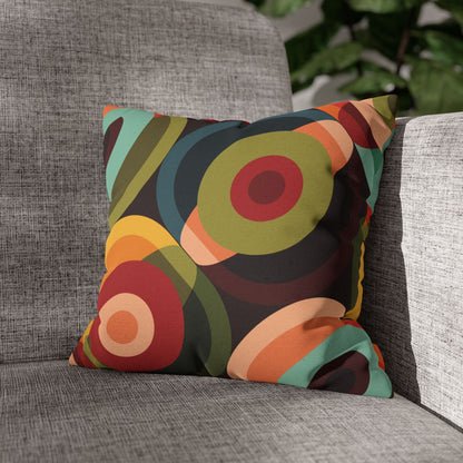 Kate McEnroe New York Retro Groovy Geometric Circle Orbs Pillow Cover, 70s Mid Century Modern Psychedelic Abstract Throw Cushions - 132682825Throw Pillow Covers11710692372882518151