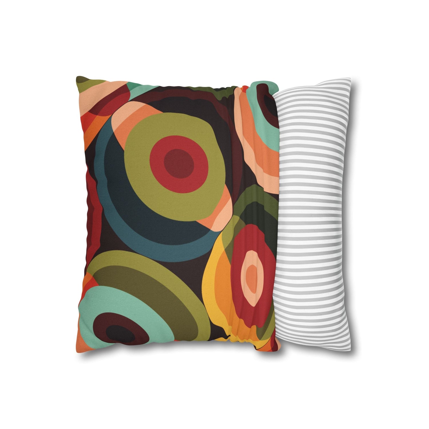 Kate McEnroe New York Retro Groovy Geometric Circle Orbs Pillow Cover, 70s Mid Century Modern Psychedelic Abstract Throw Cushions - 132682825Throw Pillow Covers11710692372882518151