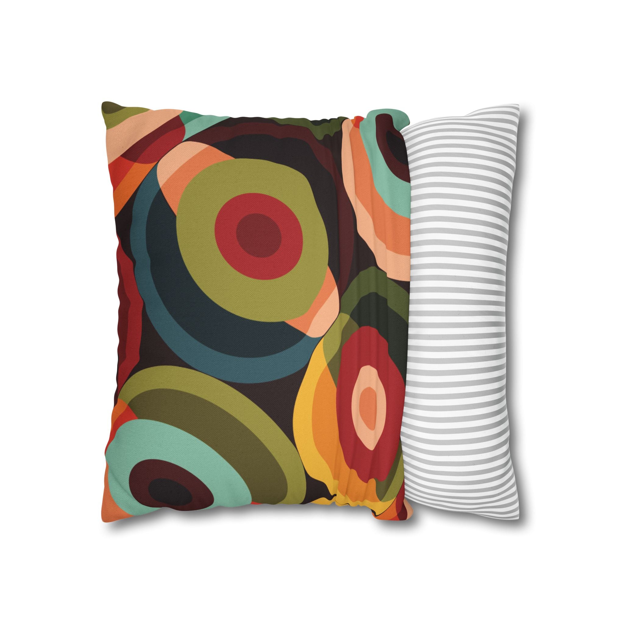 Kate McEnroe New York Retro Groovy Geometric Circle Orbs Pillow Cover, 70s Mid Century Modern Psychedelic Abstract Throw Cushions - 132682825Throw Pillow Covers11710692372882518151