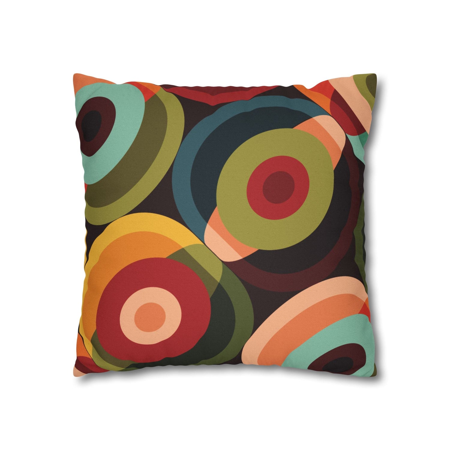 Kate McEnroe New York Retro Groovy Geometric Circle Orbs Pillow Cover, 70s Mid Century Modern Psychedelic Abstract Throw Cushions - 132682825Throw Pillow Covers11710692372882518151