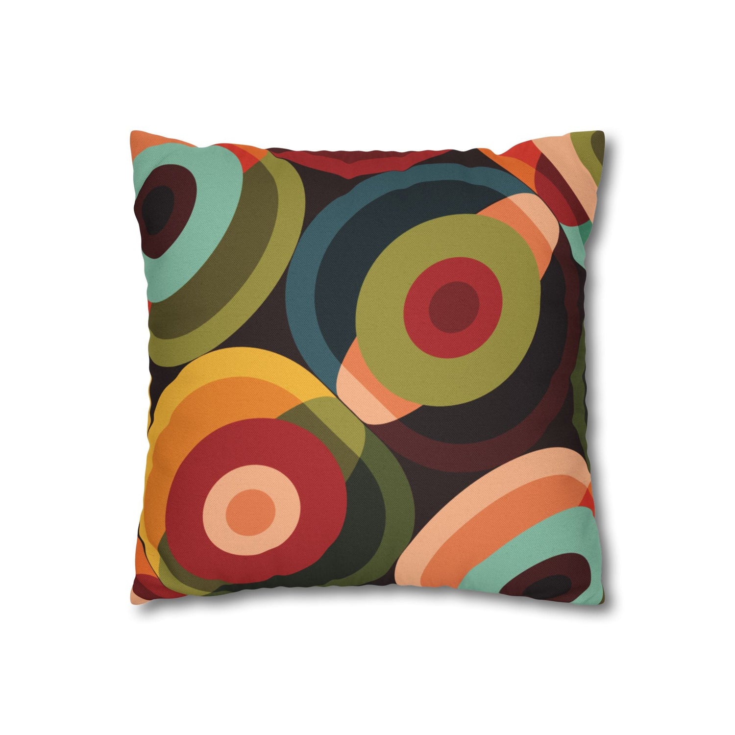 Kate McEnroe New York Retro Groovy Geometric Circle Orbs Pillow Cover, 70s Mid Century Modern Psychedelic Abstract Throw Cushions - 132682825Throw Pillow Covers11710692372882518151