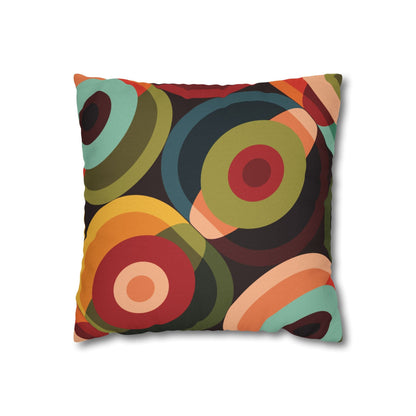 Kate McEnroe New York Retro Groovy Geometric Circle Orbs Pillow Cover, 70s Mid Century Modern Psychedelic Abstract Throw Cushions - 132682825Throw Pillow Covers13046766939145337874