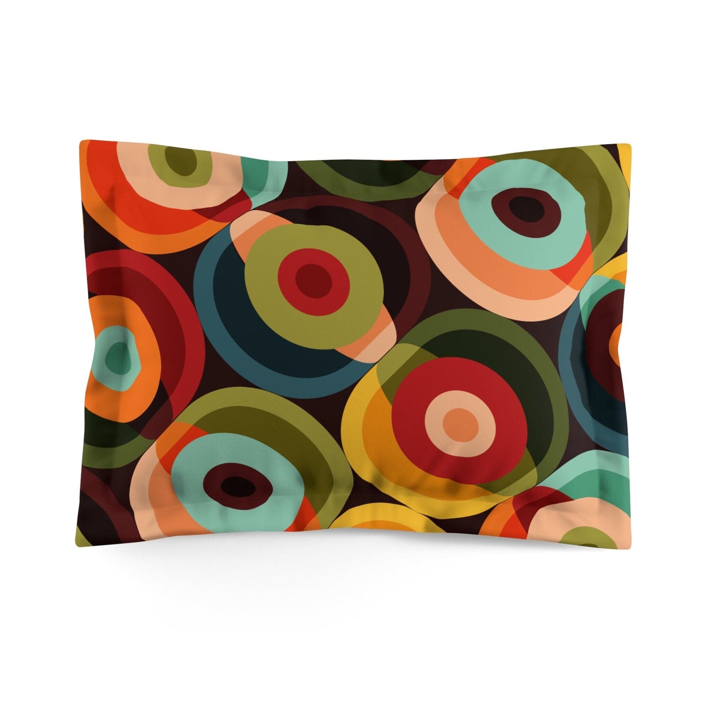 Kate McEnroe New York Retro Groovy Geometric Circle Orbs Pillow Sham, 70s Mid Century Modern Psychedelic Abstract Bedroom Pillow Cover - 132682823 Pillow Shams