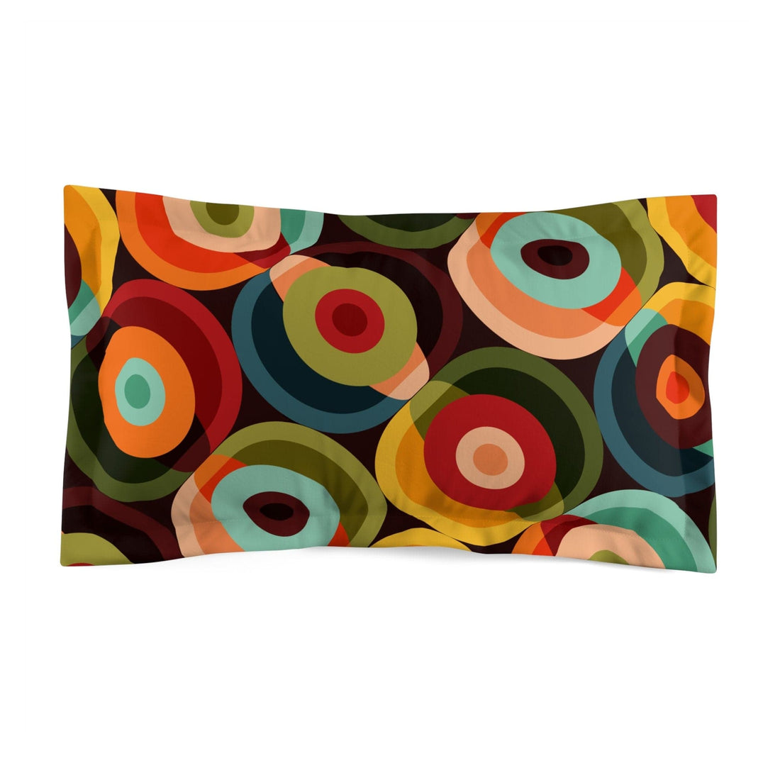 Kate McEnroe New York Retro Groovy Geometric Circle Orbs Pillow Sham, 70s Mid Century Modern Psychedelic Abstract Bedroom Pillow Cover - 132682823Pillow Shams26144799988911770348