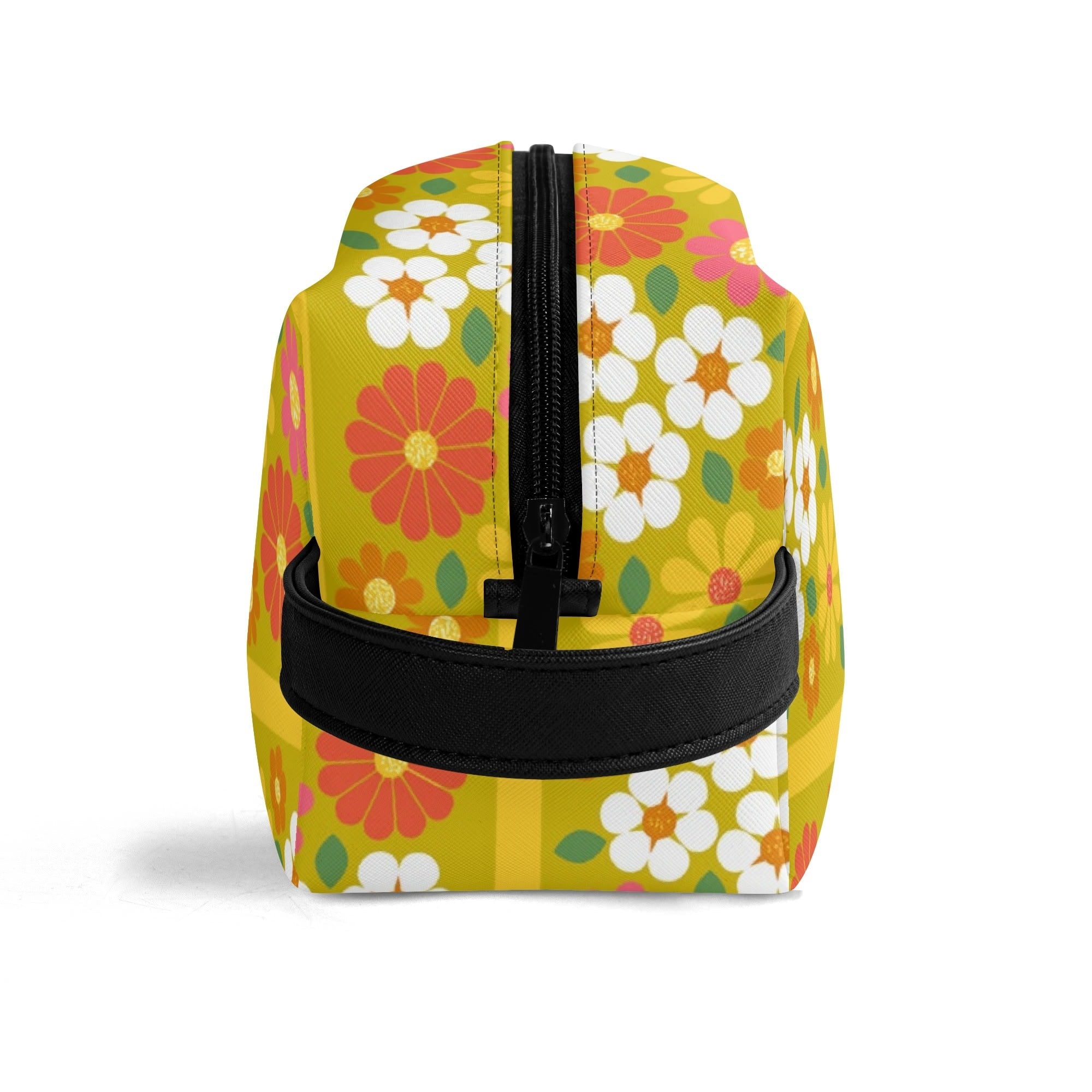 Kate McEnroe New York Retro Groovy Hippie 60s Floral Cosmetic Bag, MCM Daisy Toiletry Bag, Mid Century Modern Vintage Travel CaseCosmetic &amp; Toiletry BagsWLXVXM1W - 2