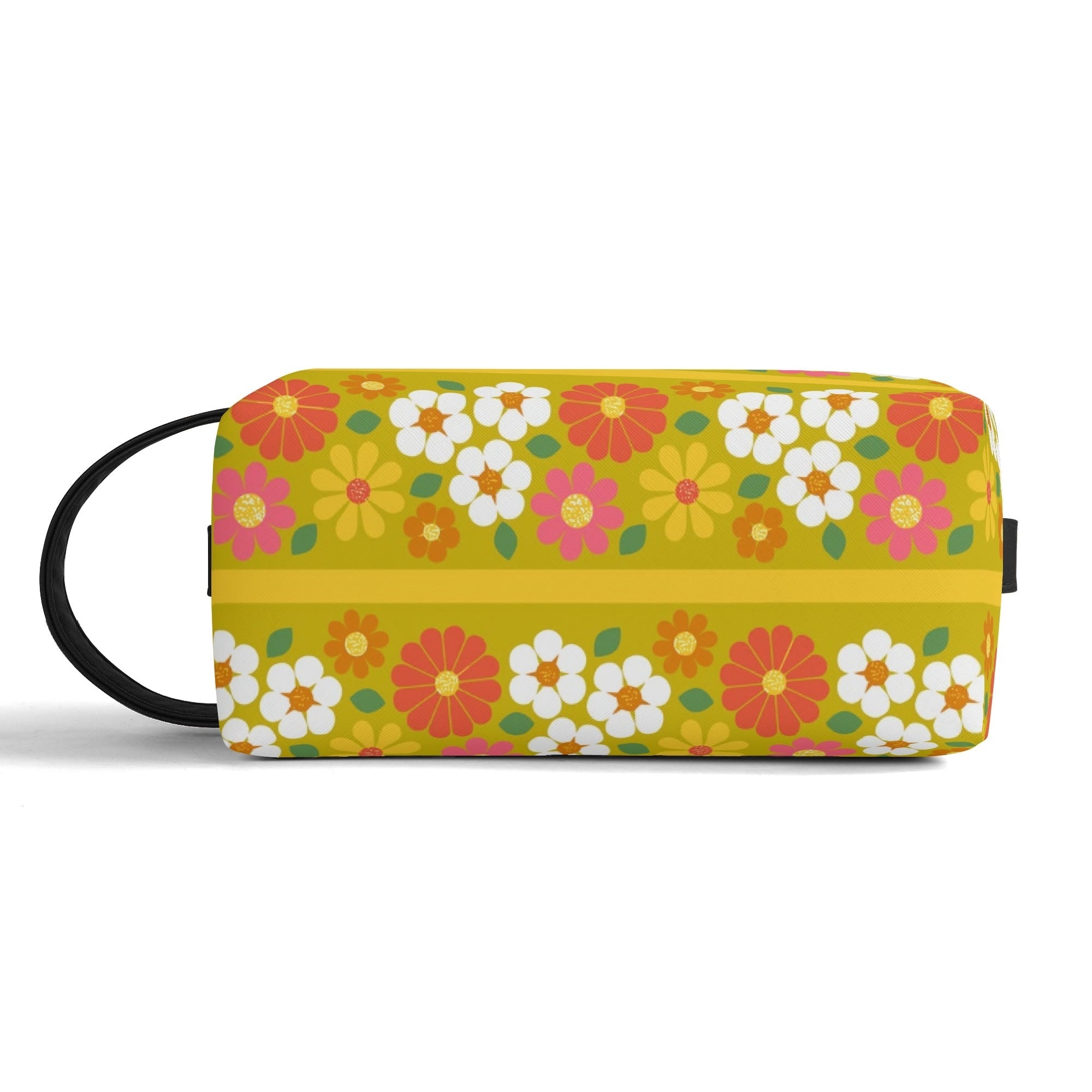 Kate McEnroe New York Retro Groovy Hippie 60s Floral Cosmetic Bag, MCM Daisy Toiletry Bag, Mid Century Modern Vintage Travel CaseCosmetic &amp; Toiletry BagsWLXVXM1W - 2