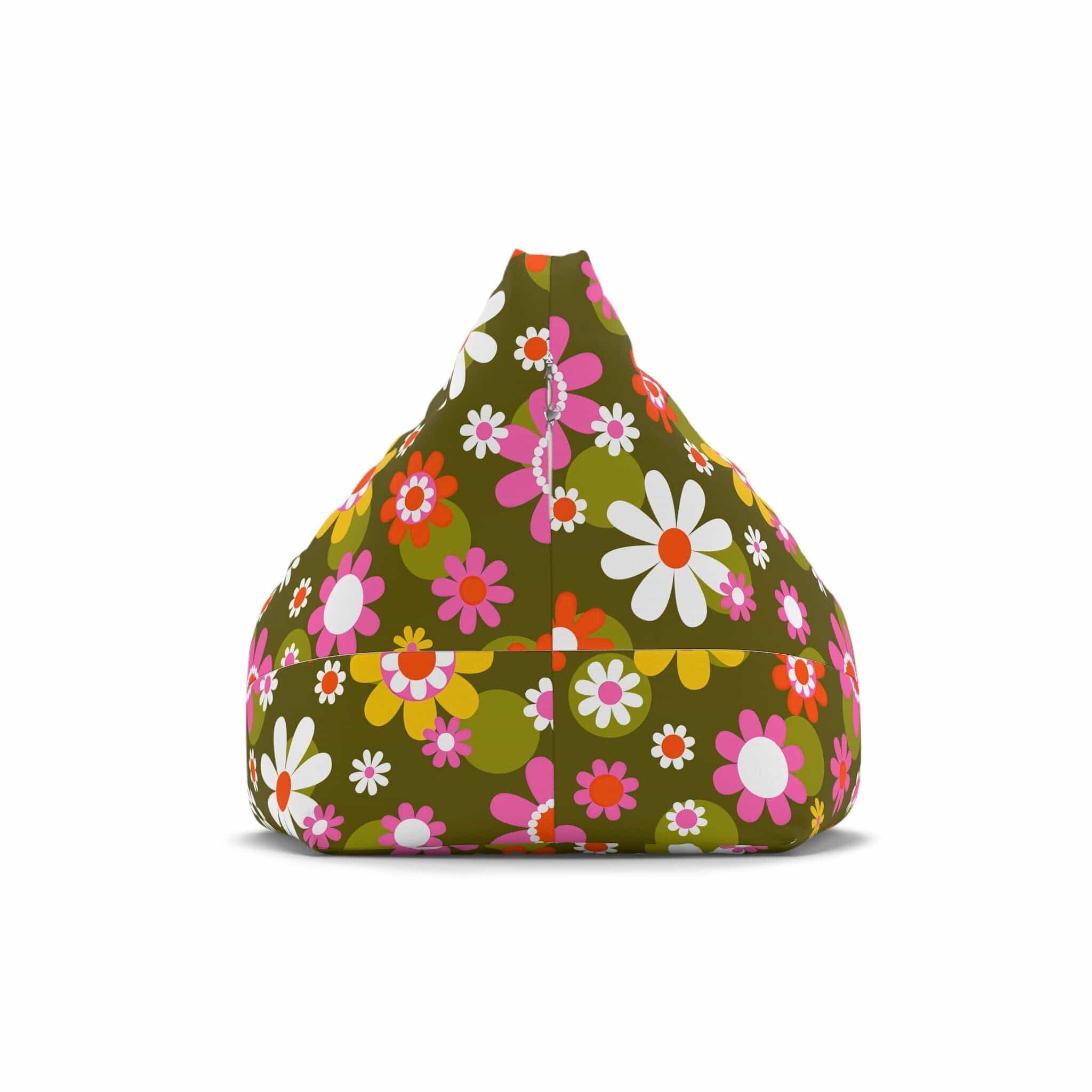 Kate McEnroe New York Retro Groovy Hippie Daisy Flower Power Bean Bag Chair Cover for Adult and Teens, Mid Century Dining Lounge Chair, 70s MCM Living Room DecorBean Bag Chair Covers28615237016422373352