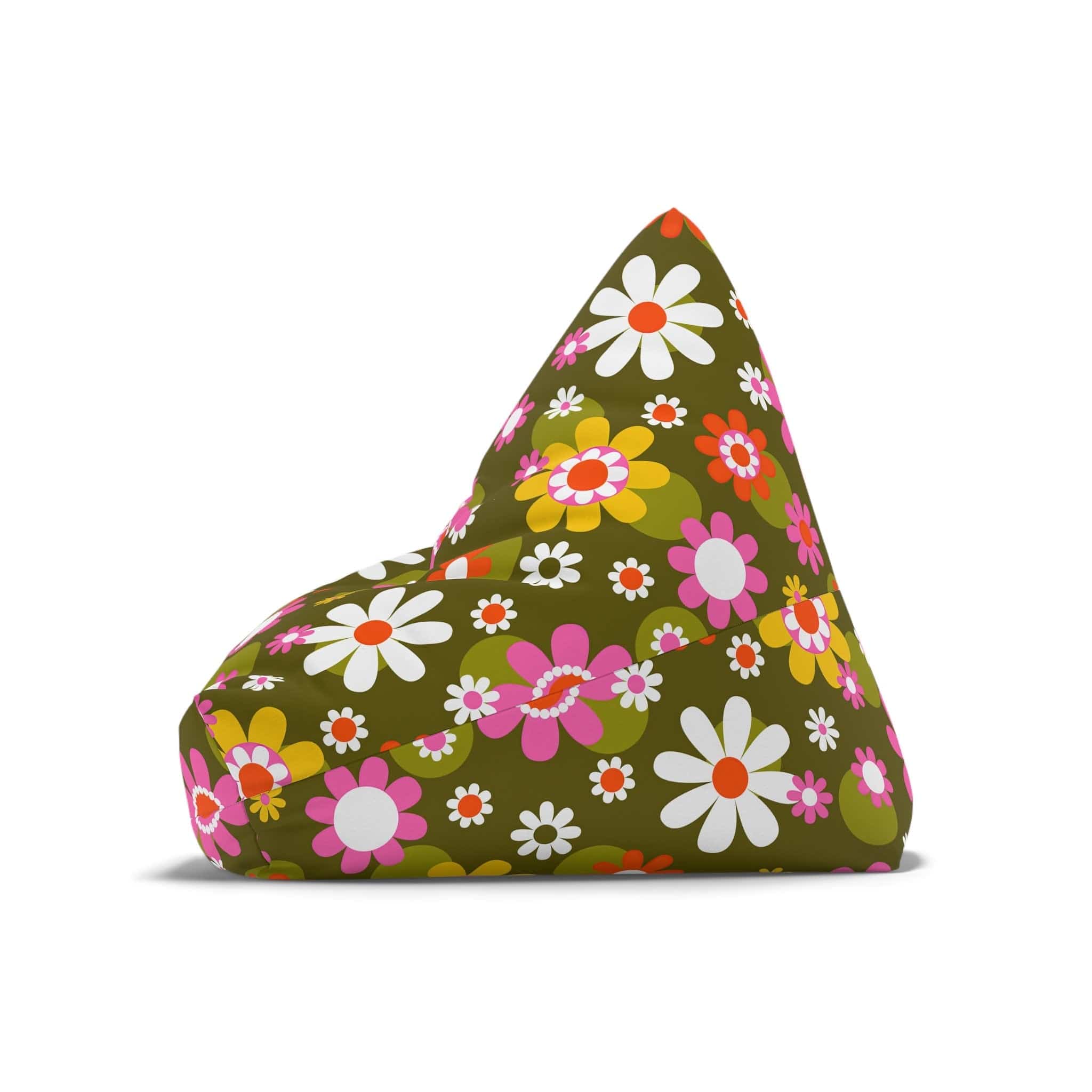 Kate McEnroe New York Retro Groovy Hippie Daisy Flower Power Bean Bag Chair Cover for Adult and Teens, Mid Century Dining Lounge Chair, 70s MCM Living Room DecorBean Bag Chair Covers28615237016422373352