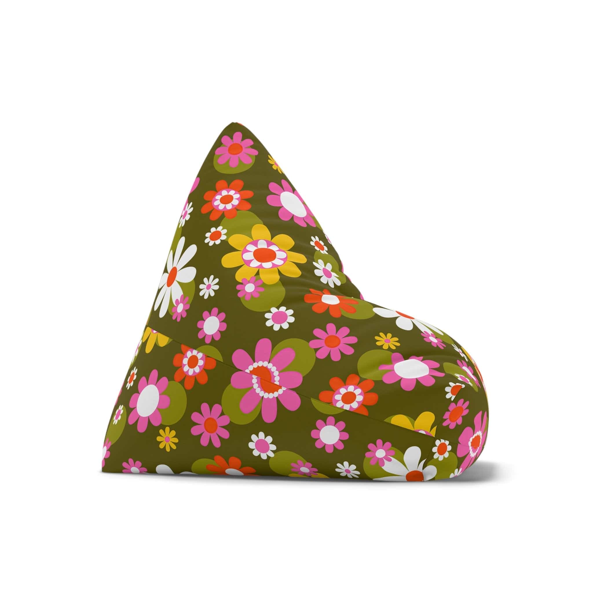 Kate McEnroe New York Retro Groovy Hippie Daisy Flower Power Bean Bag Chair Cover for Adult and Teens, Mid Century Dining Lounge Chair, 70s MCM Living Room DecorBean Bag Chair Covers28615237016422373352